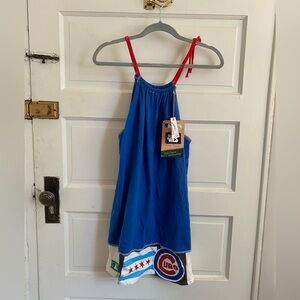 Chicago Cubs MLB Blue Spaghetti Strap Dress with Red Straps Size Medium